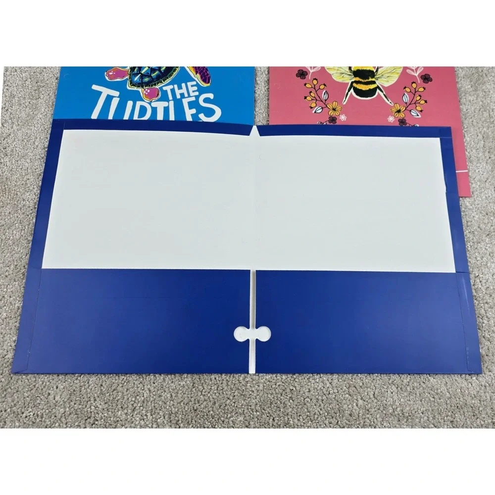 Top Flight 2-Pocket School Folders Multicolor Save the Turtles Bees Earth Set 3
